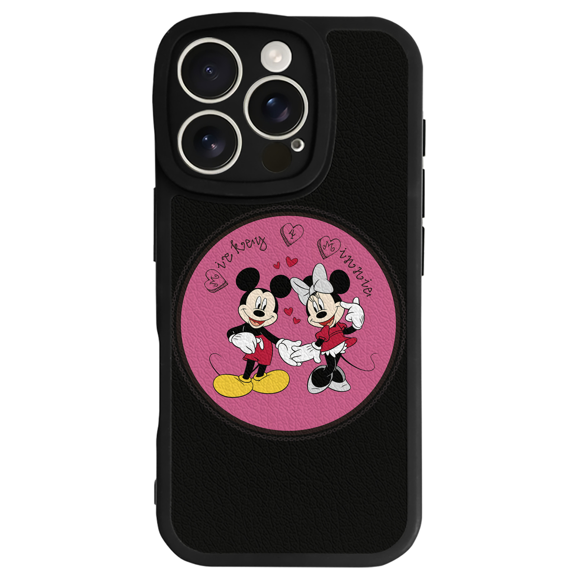 （画像用） ミッキーマウス Mickey Mouse 【iPhone 16シリーズ対応】シリコンスマホケース（レザー調） 材質：シリコン